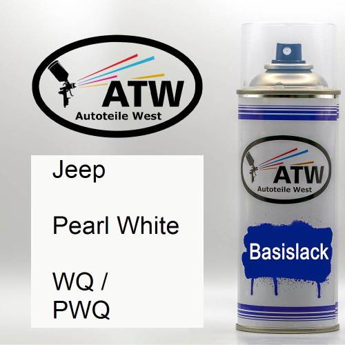 Jeep, Pearl White, WQ / PWQ: 400ml Sprühdose, von ATW Autoteile West.